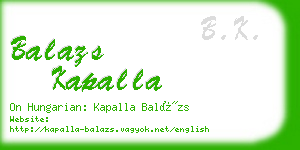 balazs kapalla business card